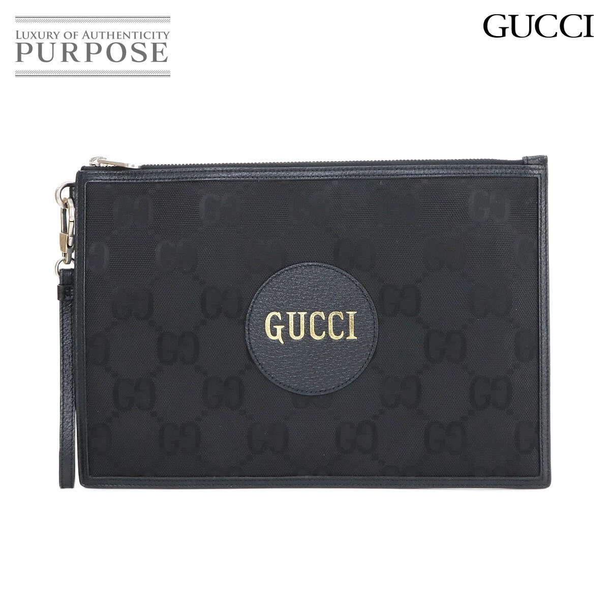 Sac pochette GUCCI Off The Grid GG nylon cuir noir 625598 argent quincaillerie