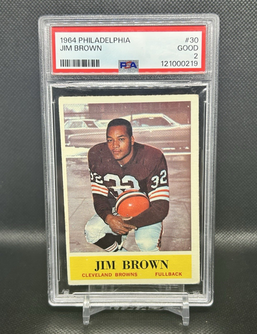 1964 Philadelphia #30 Jim Brown PSA 2 Good Cleveland Browns HOF Vintage Football view 3