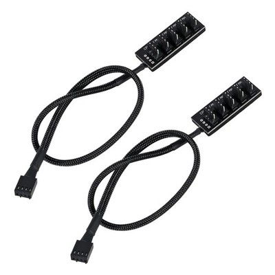 2er-Pack PWM-Lüfter-Hub 4-Pin 3-Pin Netzteilkabel 1-5 Wege splitter