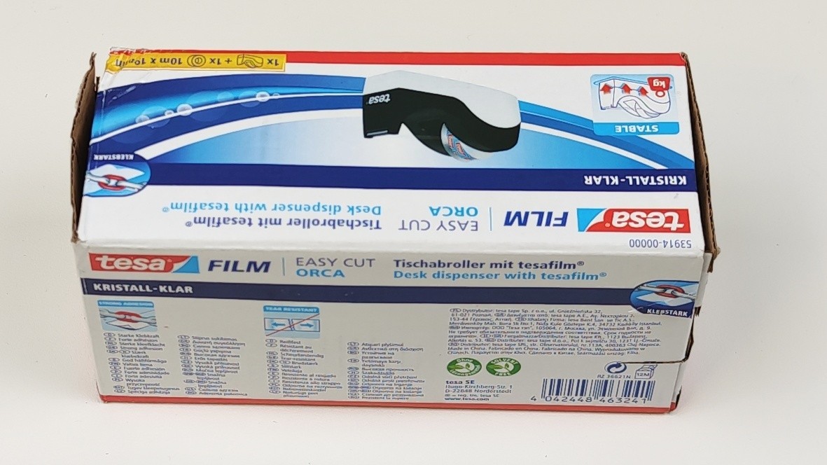 tesa Easy Cut Office Dispenser ORCA - Non-Slip Adhesive Tape Dispenser