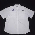Columbia PFG Atlanta Braves Shirt Mens 2XL White The A Logo MLB Baseball Fishing
