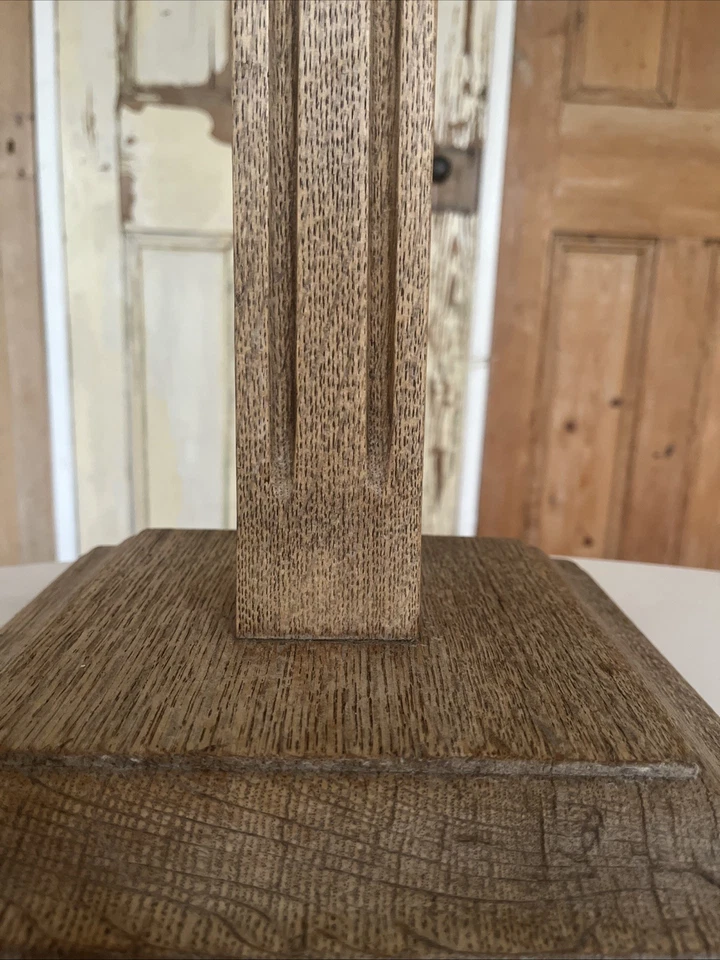 Vintage Limed Oak Plant Stand Jardiniere Pedestal Art Deco Manner - Image 3 of 4