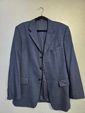 Yves Saint Laurent Men's Wool Blazer   Blue-Toned   Size 52