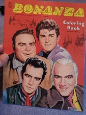 RARE Original Vtg 1960 Bonanza TV Show Coloring Book by Saalfield NEW- In XLNT