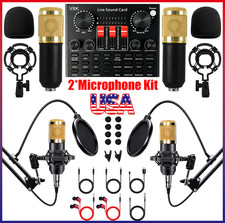 2 Studio Recording Kit Podcast Equipment Bundle Music Mixer 2 Microphones BM-800