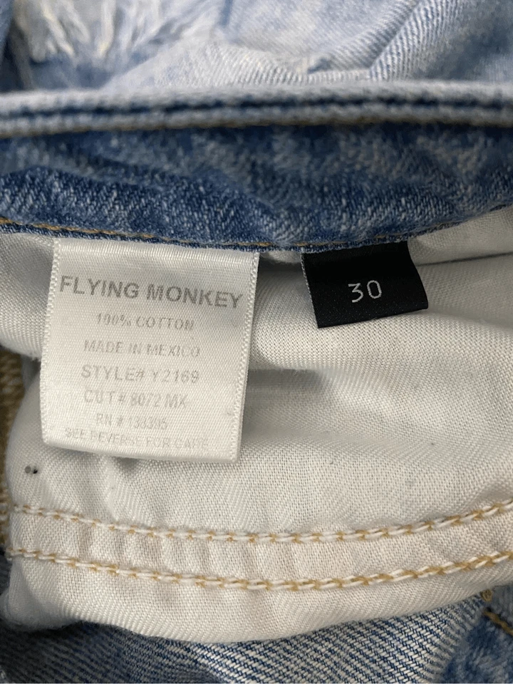 Shorts jeans Flying Monkey desgastado tamanho 30 - Imagem 3 de 3