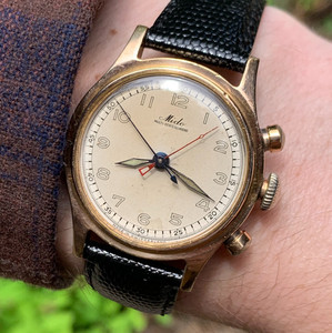 Authentic Vintage Mido Multi-Centerchrono MCC Gold Plated Chronograph Wristwatch -Serviced