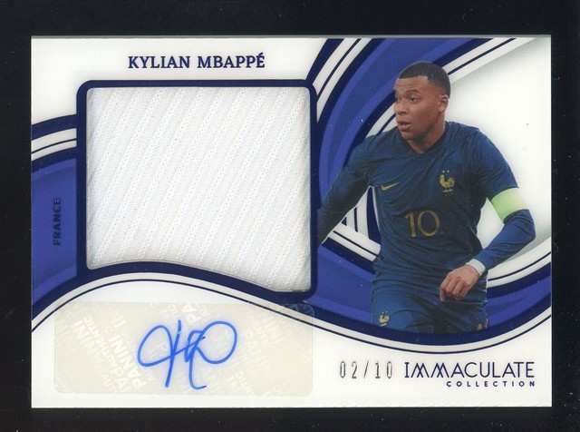 2023-24 Panini Immaculate Soccer Blue Kylian Mbappe Jersey AUTO 2/10