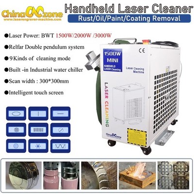 1500W-3000W Laser Cleaning Machine Remove Oil Paint Laser Rust Removal Tool EU