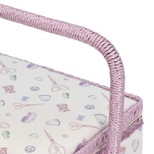 Sewing Basket Purple Premium Fabric Crease Proof Portable Sewing Box Supply AU