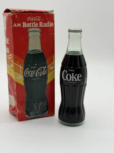 Vintage Coca-Cola AM Bottle Radio Working w/ Original Box Coke Transistor