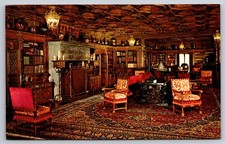 Vtg Postcard San Simeon California Hearst Castle Greek Pottery Library USA