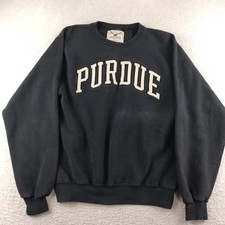 VTG Purdue Oarsman Sweatshirt Crewneck Black Men's Medium Embroidered USA Made