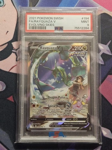 2021 Pokemon SWSH Evolving Skies  Rayquaza V Alt Art 194 PSA 9 Mint