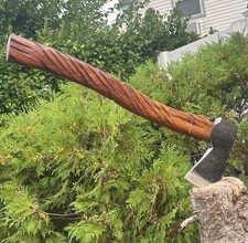HAND FORGED Carbon Steel VIKING AXE VALHALLA With Sheath