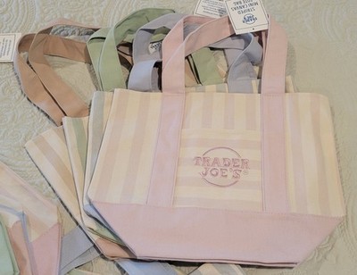 READY TO SHIP Set Of 4 NWT Trader Joe's Striped Canvas Mini Tote  Summer 2026 