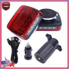 New For Boat Truck Camper Rv Wireless Magnetic Led Trailer Towing Lights Kit