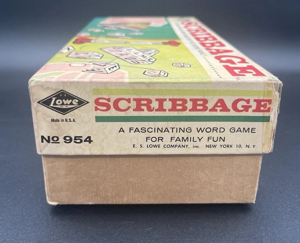 Vintage Lowe Scribbage Game 1963 Complete wtih Original Box Bakelite Dice Timer - Image 2 of 4
