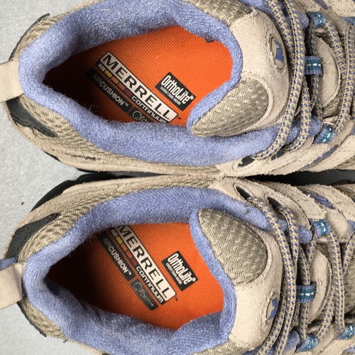 Merrell Moab Ventilator Shoes Womens 8.5 Beige/Blue Low Outdoor Hiking Sneaker - Picture 15 of 16