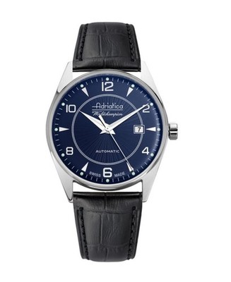 ADRIATICA Men Automatic Casual Watch Classic Dress Blue Dial Waterproof Swiss