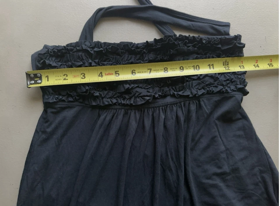 Mini Vestido Victoria's Secret con Volantes Sin Tirantes Natación Negro Encubrimiento Atado Nuevo con Etiquetas Foto 3 de 4