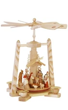 1623 - Richard Glaesser Pyramid - Nativity (Natural) - 10.75"H x 9"W x 9"D