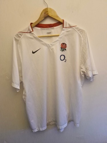 Nike England Rugby Shirt O2 weiß Polyester Große 42 Brust Rugby WM - Bild 3 von 15