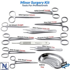 12Pcs Minor Surgery Kit Surgical Instruments Student Dissecting Suture Removal
