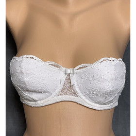 Agent Provocateur Size 32C Love Strapless Bra White Straps Padded Bridal