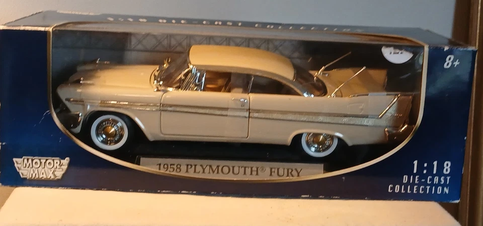 MOTOR MAX 1958 PLYMOUTH FURY 1:18 COCHE DE COLECCIÓN FUNDIDO A PRESIÓN Nuevo En Caja Original  Foto 2 de 4