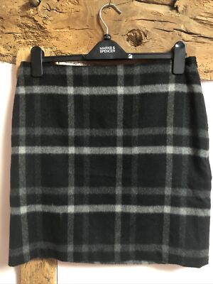 Hallhuber wool blend Plaid Check Skirt 