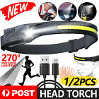 <!--F#f_0-->Waterproof COB LED Motion Sensor Head Torch Headlight USB Rechargeable Headlamp<!--F/-->