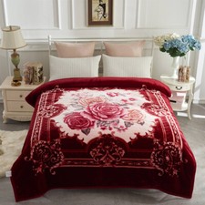 Solara Ultra Soft Burgundy Flower Korean Design Thick u0026 Heavy Blanket  Queen/Full for sale online | eBay