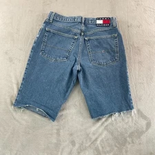 Vintage Tommy Hilfiger Jean Cut Off Shorts Men 31x13 Blue Denim Flag Tag Grunge
