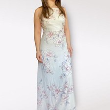 Lulus Blooms For You Pale Blush Floral Print Maxi Dress Size S Boho Spring