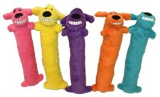 Multipet Loofa Dog  Squeaky Toy  Assorted Sizes  Colors