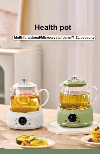 1.2L Multifunctional Health Pot Office Glass Flower Teapot Auto Keep Warm Kettle - Picture 2 of 18