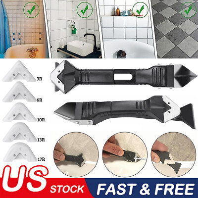 3in1 Silicone Scraper Caulking Grouting Sealant Finishing Clean Remover Tool Kit