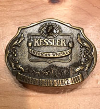 KESSLER AMERICAN WHISKEY SMOOTH AS SILK - BAR 1993 VINTAGE BELT BUCKLE