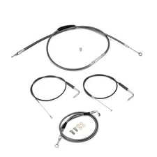 16"-18" Handlebar Brake Line Clutch Throttle Cable For Harley FLST FLSTC Non-ABS