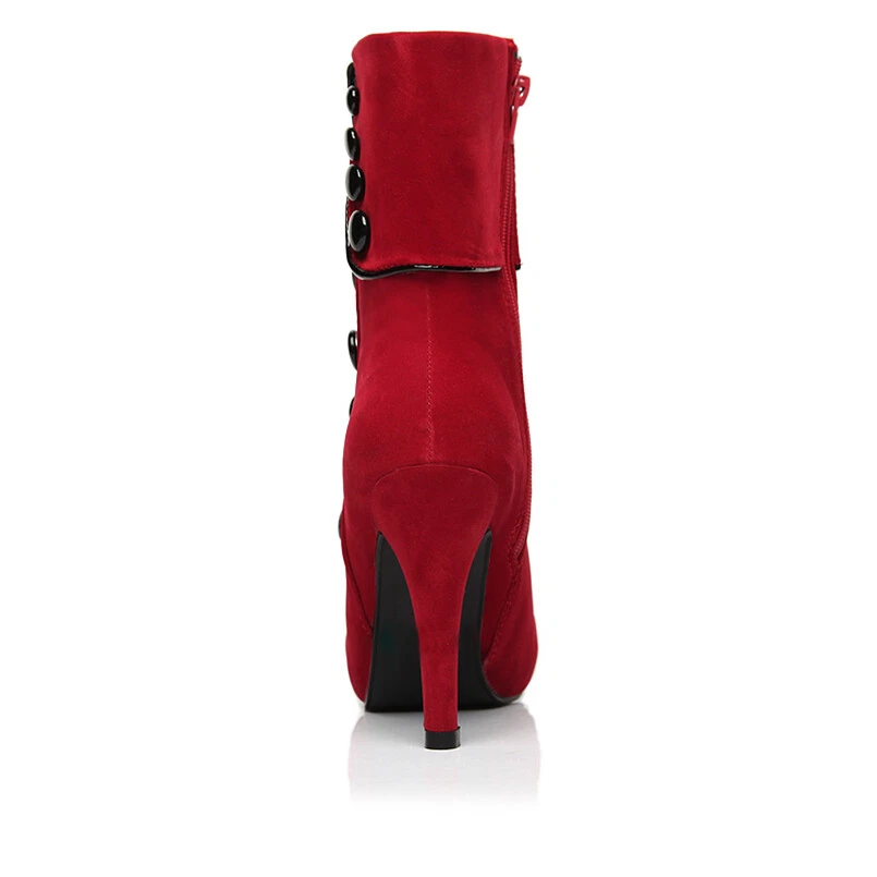 Botas Botines Zapatos de Mujer Tac n Alto De Moda Altos Rojos