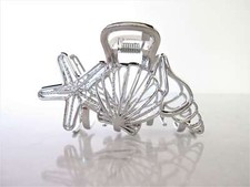 Small or large shells and starfish silver tone metal hair claw clip