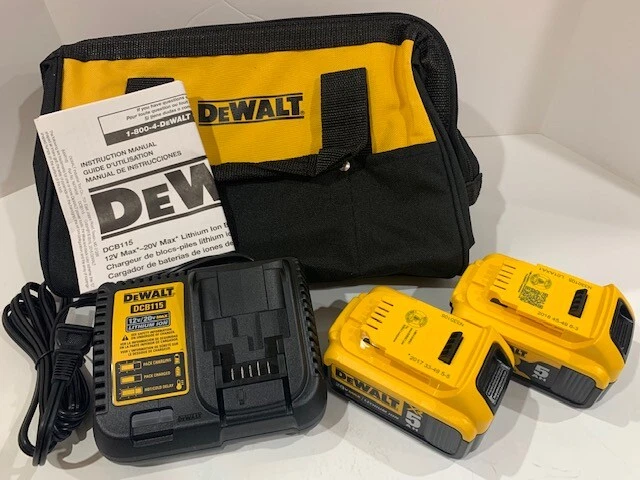 Pack de deux batteries 18 V 5 Ah + 1 chargeur DeWalt