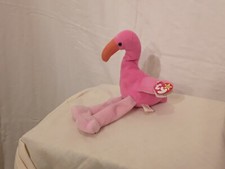 TY Beanie Baby PINKY the Pink Flamingo 10 inch 