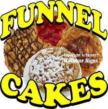 Funnel Cakes DECAL (Choose Your Size) Food Truck Concession Vinyl Sign Sticker