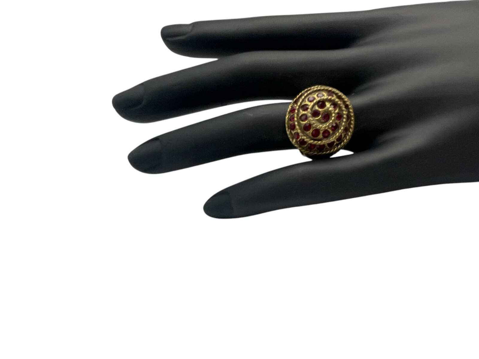 **Red Crystal Adjustable Statement Ring for Women - image 8