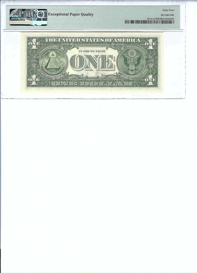 1981 $1 FRN FR1911-G* PMG 64 EPQ, Chicago * Note S/N G05596774*!!! - Image 2 of 2
