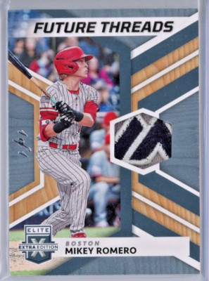 2022 Elite Extra Edition Future Threads 1/1 #FT-MR Mikey Romero - Red Sox - MINT