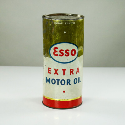 Alte ESSO Extra Motor Oil Dose 2,5 l Petromobilia Vintage 50er 60er Jahre