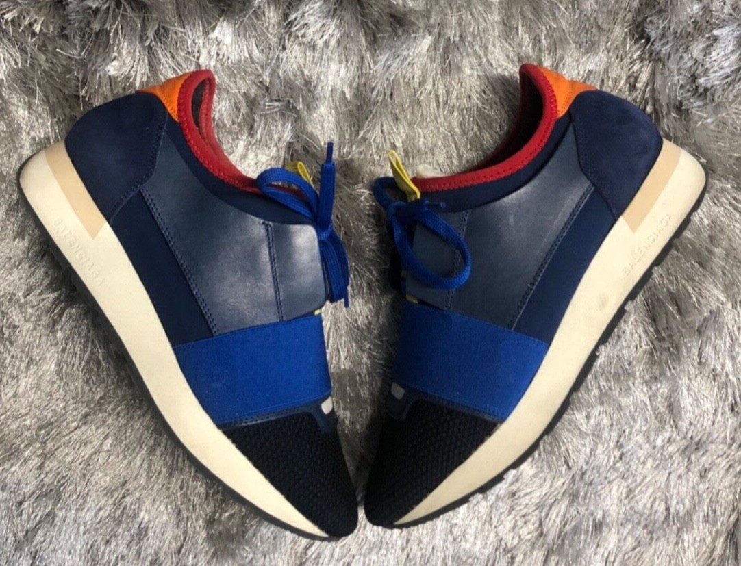 Balenciaga Multicolor Leather and Mesh Race Runner Sneakers | Size US 7 | IT 37 image 3